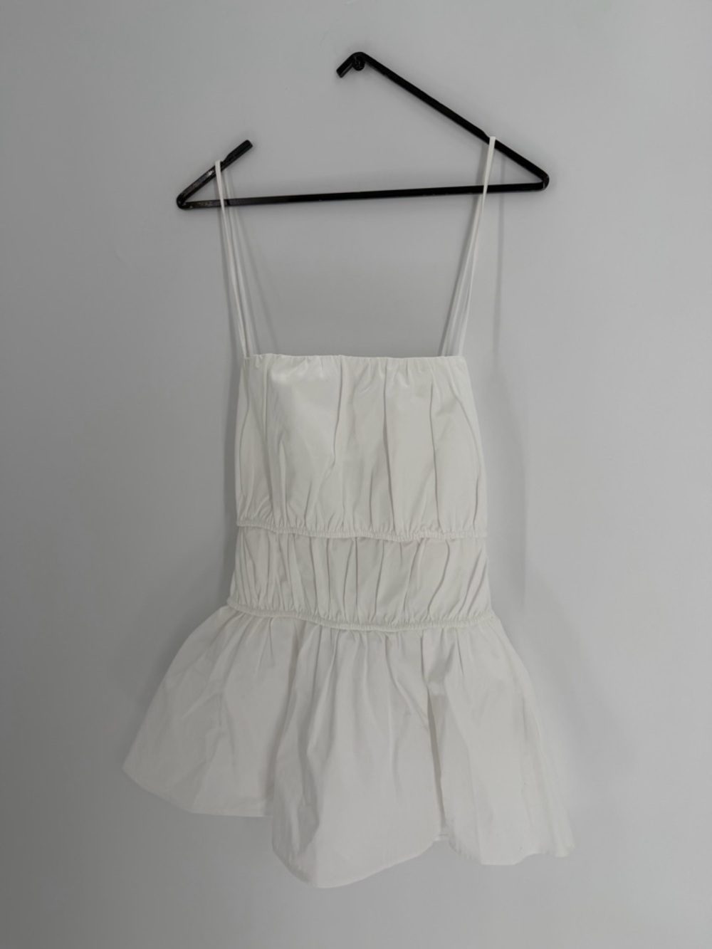 Cos White Gathered Pima Cotton Peplum Top - Picture 2 of 8